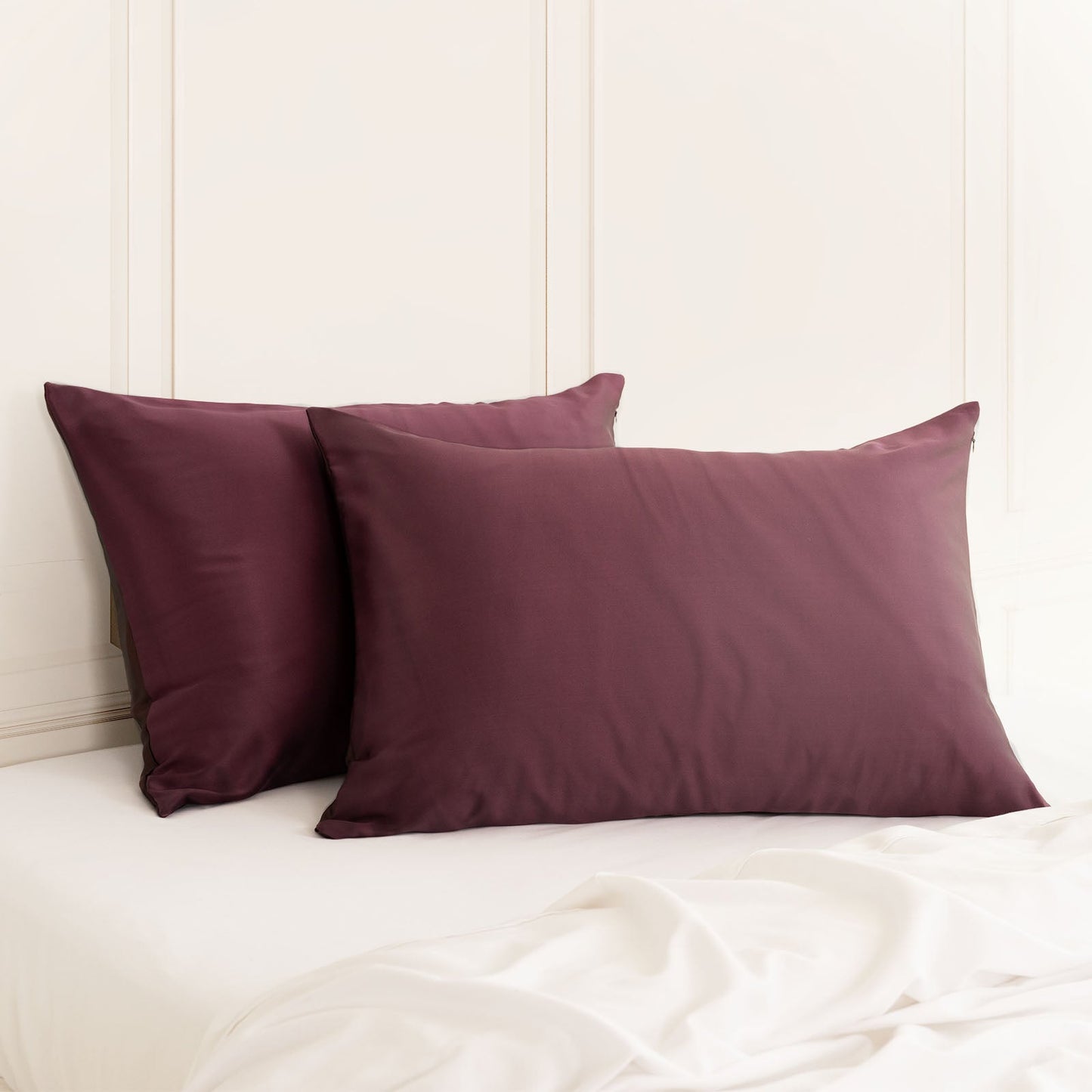Silk Pillow Case Twin Pack Size: 51X76cm Malaga Wine