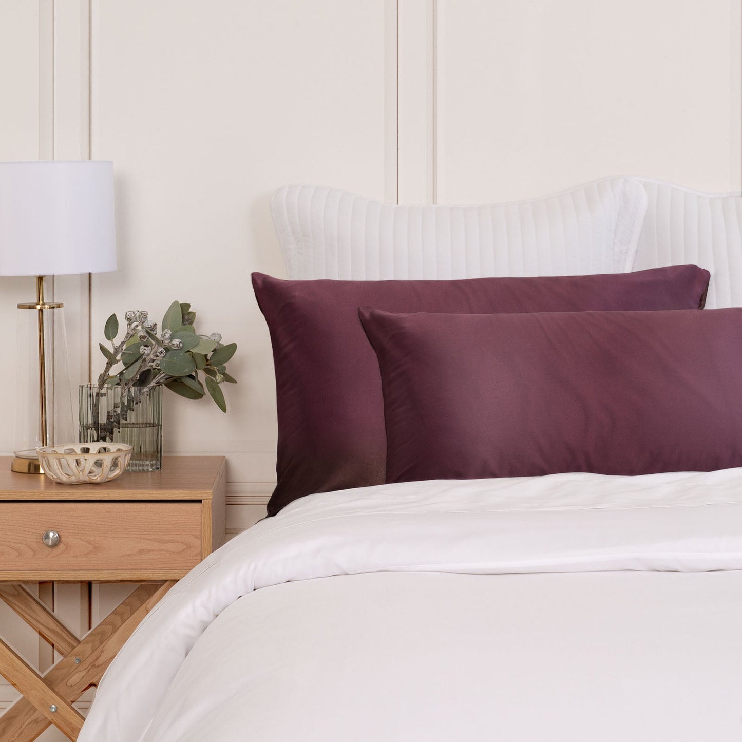 Silk Pillow Case Twin Pack Size: 51X76cm Malaga Wine