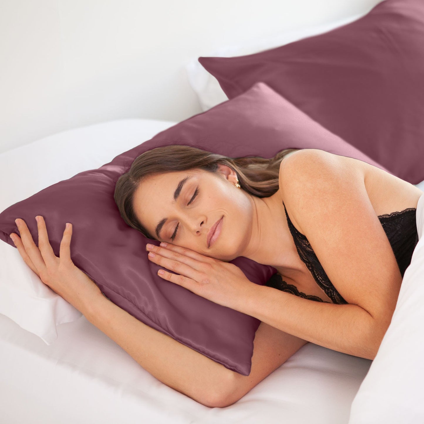 Silk Pillow Case Twin Pack Size: 51X76cm Malaga Wine
