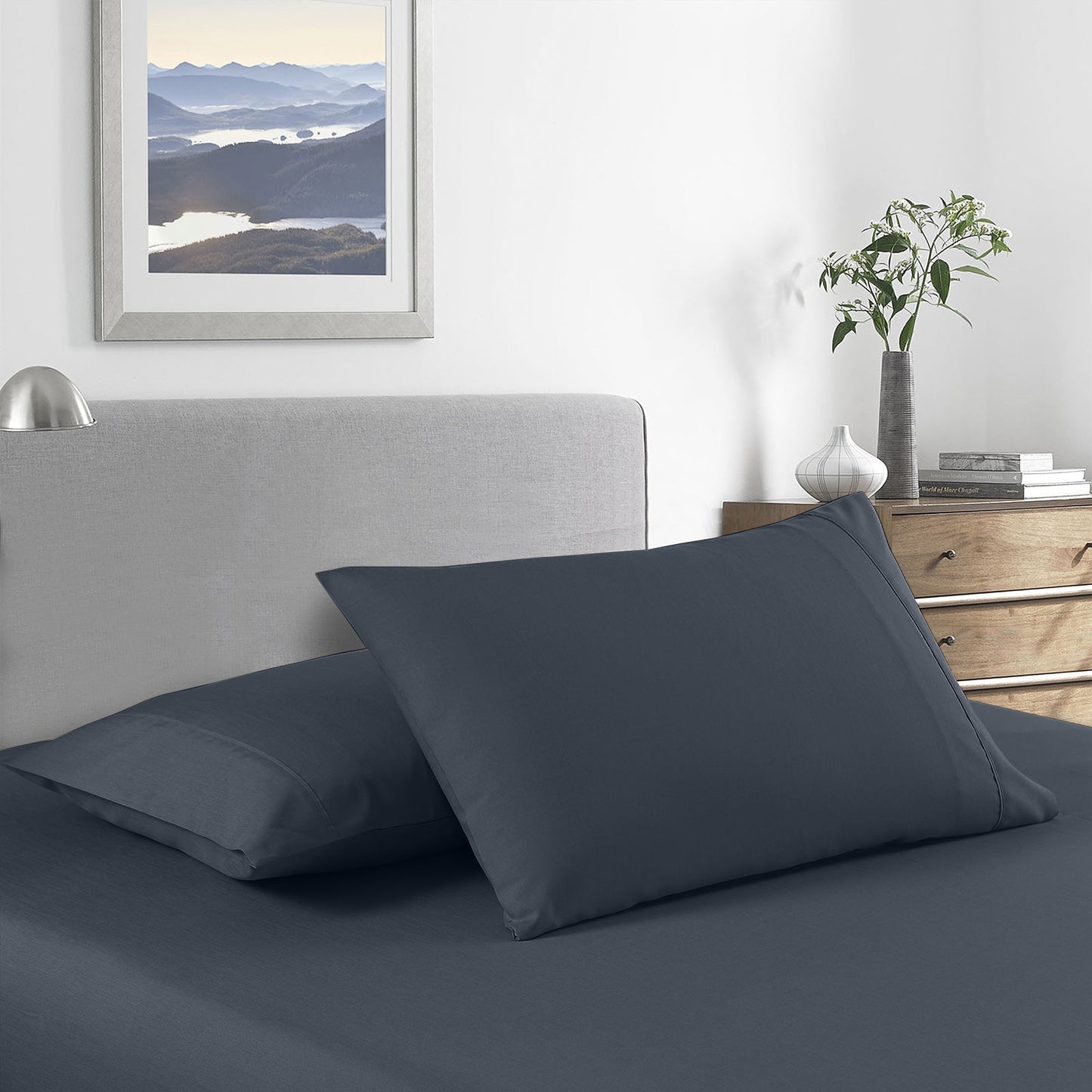 Royal Comfort Bamboo Cooling 2000Tc Sheet Set Single Charcoal