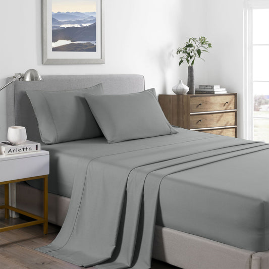 Royal Comfort Bamboo Cooling 2000Tc Sheet Set Double - Mid Grey