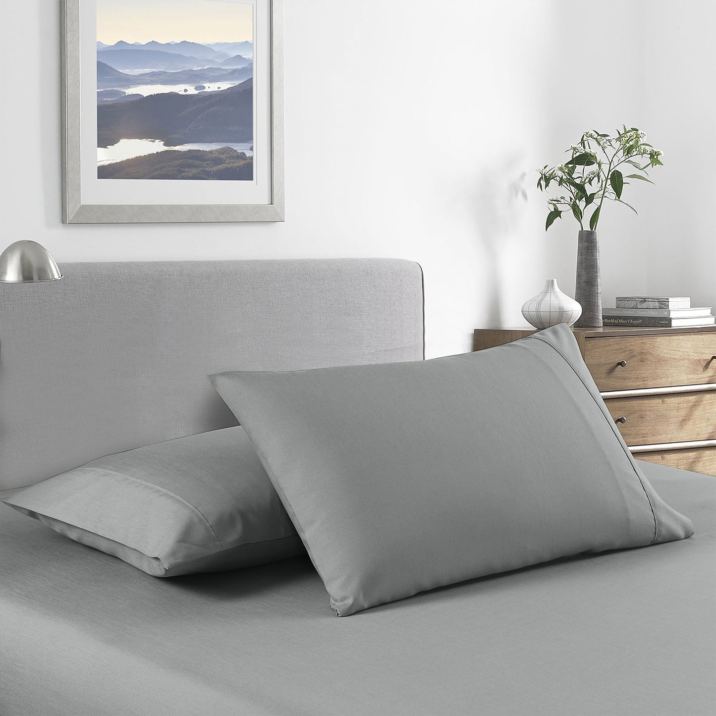 Royal Comfort Bamboo Cooling 2000Tc Sheet Set Double - Mid Grey