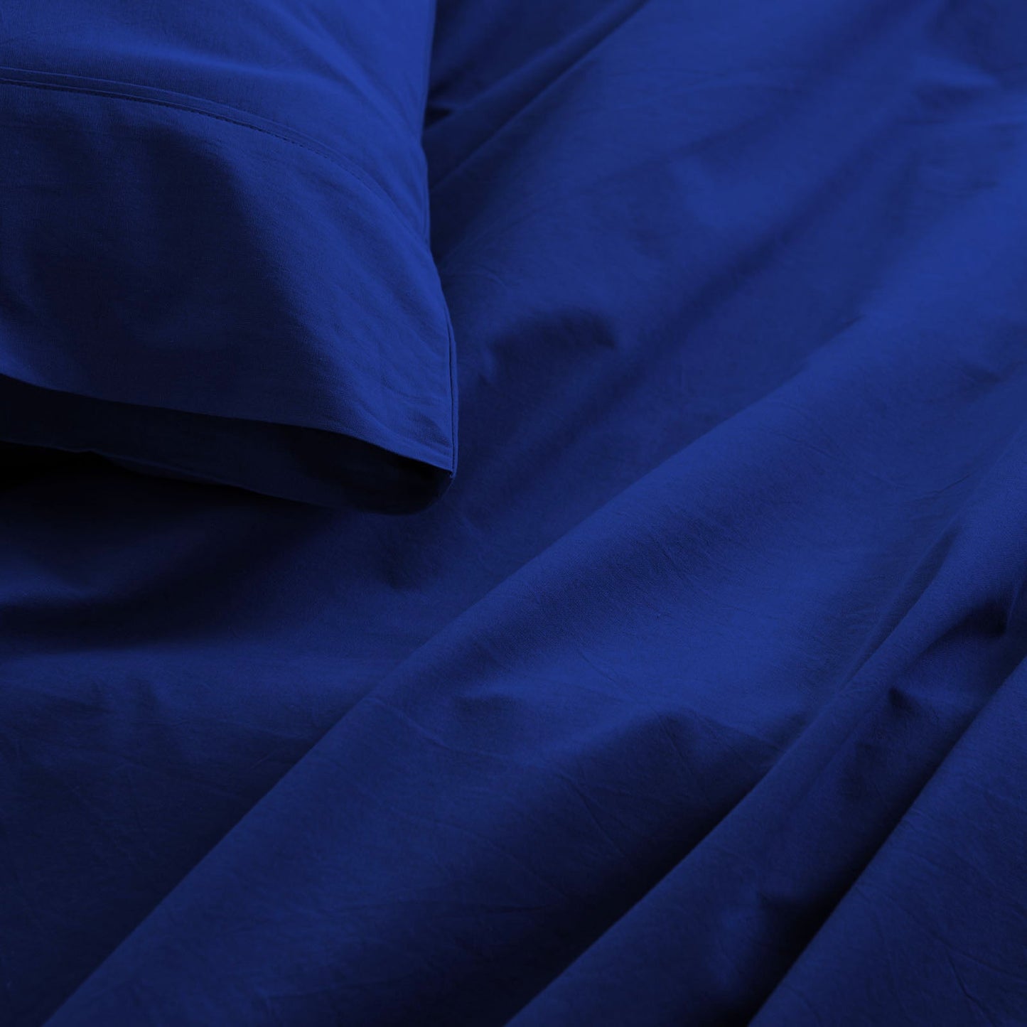Royal Comfort Vintage Washed 100 % Cotton Sheet Set Single Blue