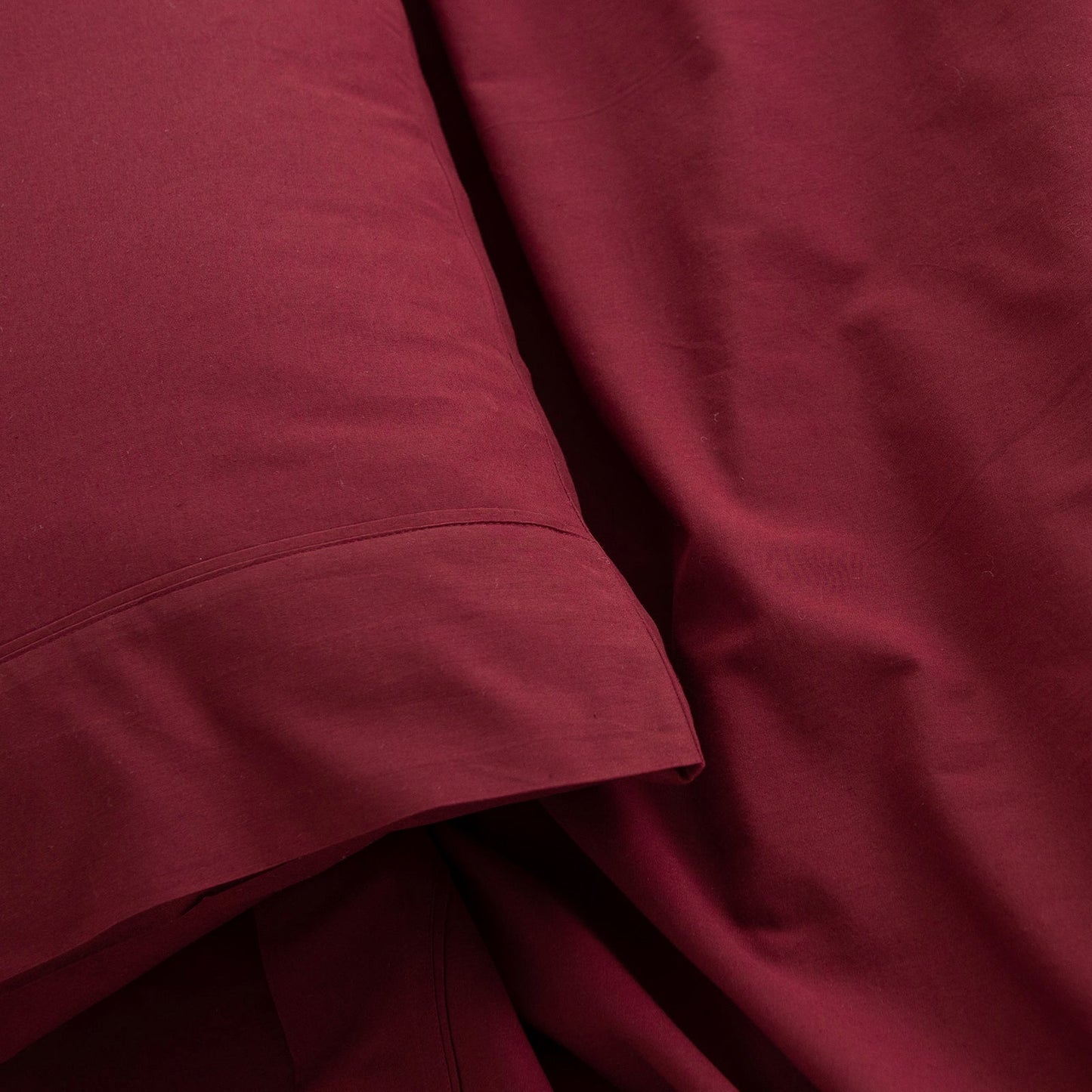 Royal Comfort Vintage Washed 100 % Cotton Sheet Set Single Mulled Wine