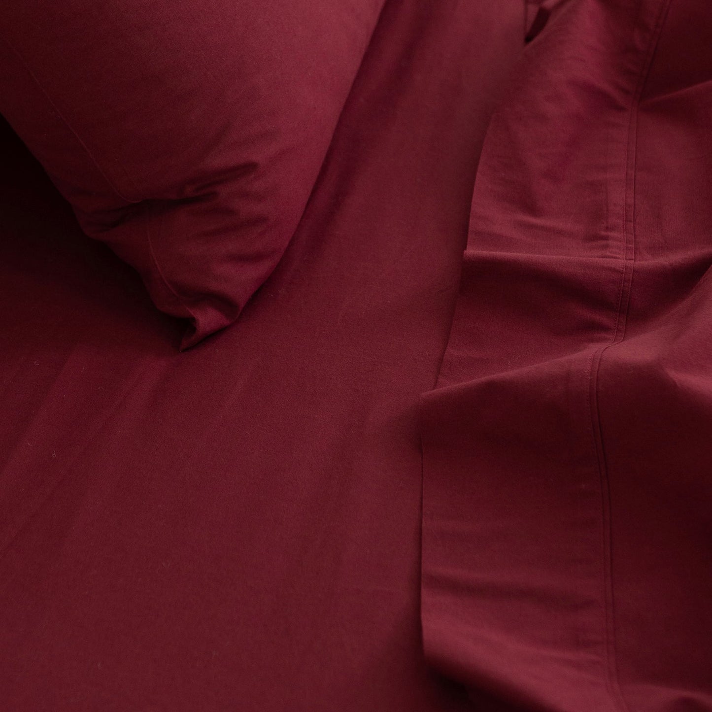 Royal Comfort Vintage Washed 100 % Cotton Sheet Set Single Mulled Wine
