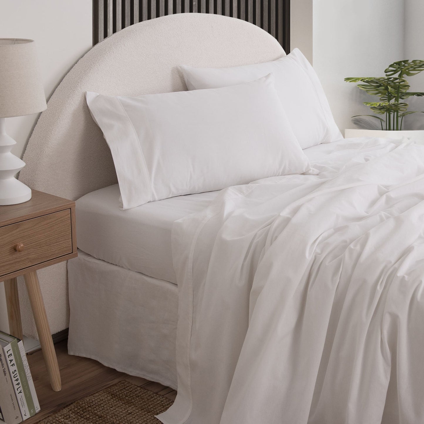 Royal Comfort Vintage Washed 100% Cotton Sheet Set Queen White