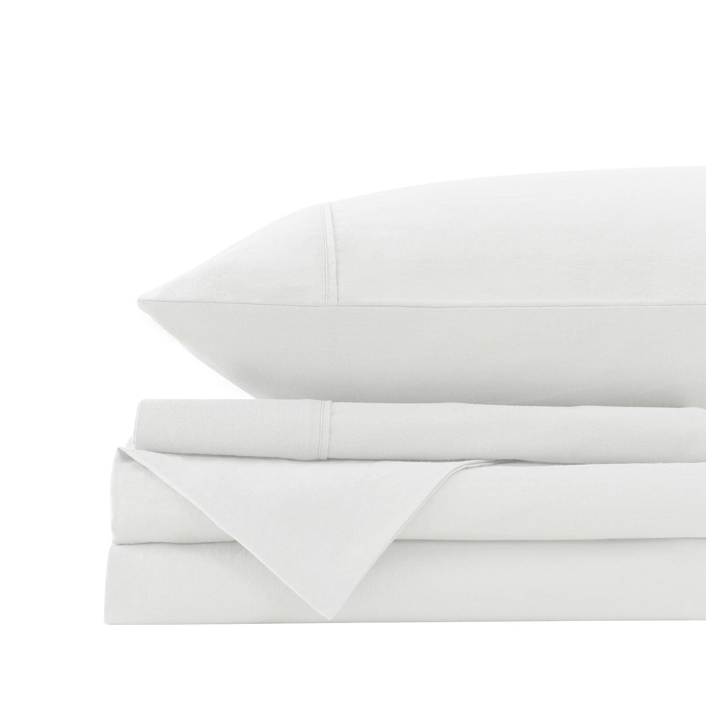 Royal Comfort Vintage Washed 100% Cotton Sheet Set Queen White