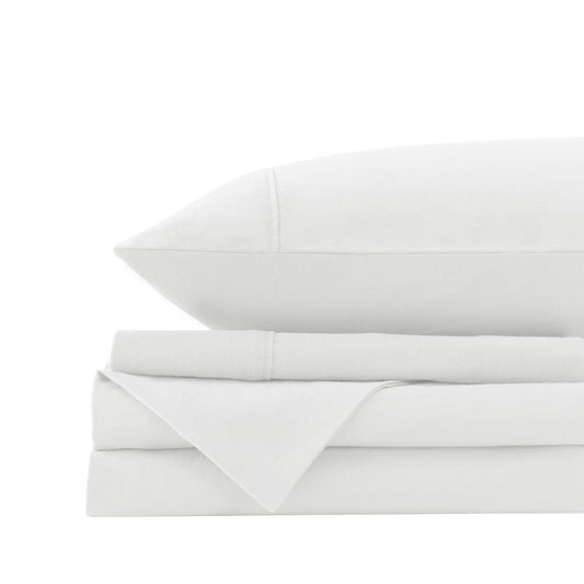 Royal Comfort Vintage Washed 100% Cotton Sheet Set King White