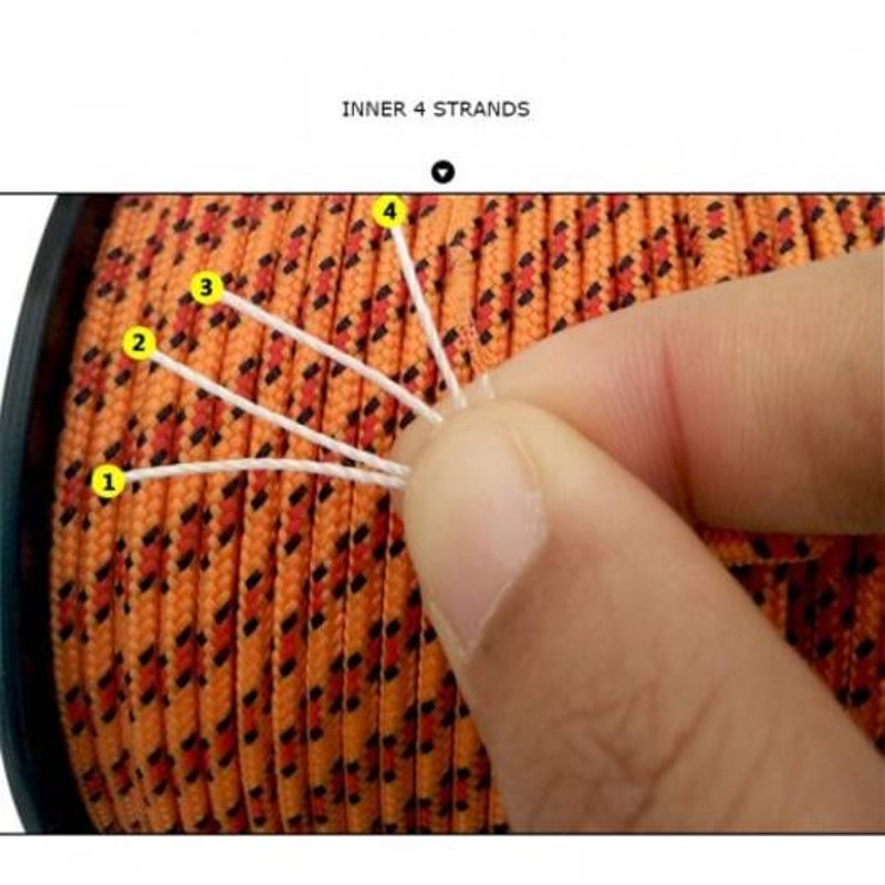 100Ft 300Lb 4 Strands Paracord Parachute Cord Lanyard Guyline Tent Rope For Outdoor Camping Bracelet Ptf126
