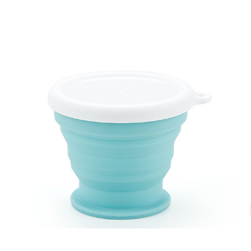 100Ml Silicone Folding Cup Set Water Outdoor Student Practical Coffee Mug Plastic Blue