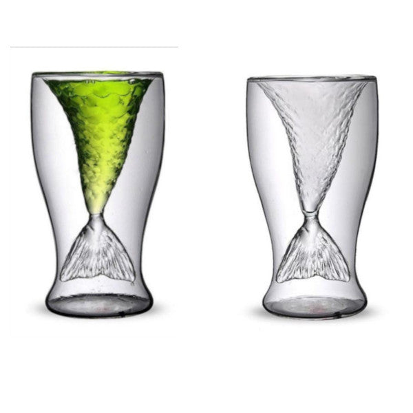 100Ml Novelty Mini Glass Mermaid Tail Cup Shotglass Transparent Fish
