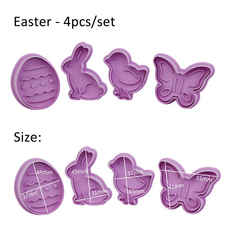 Easter Cookie Cutter Fondant Baking Mold Set