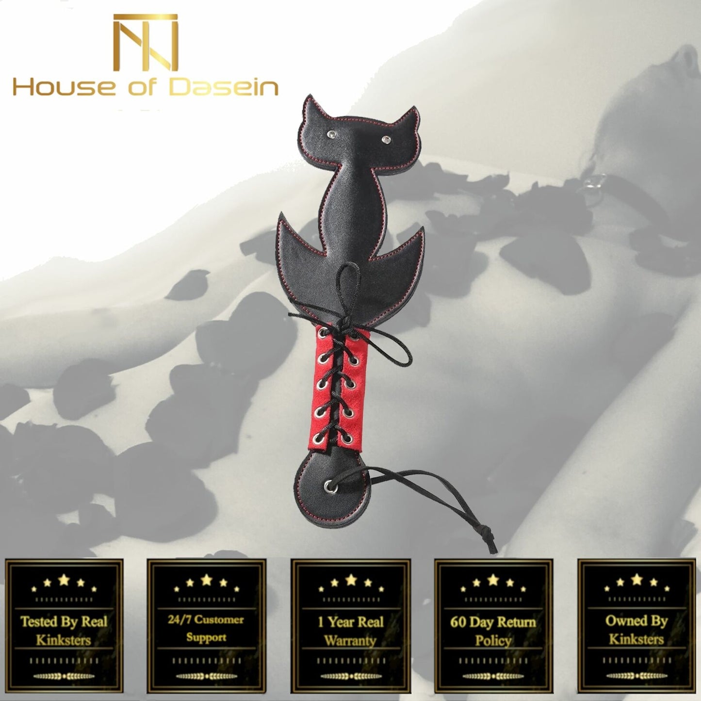 Bdsm Novelty Spanking Cat Paddle Lace Up Handle Kitten Kink Fetish