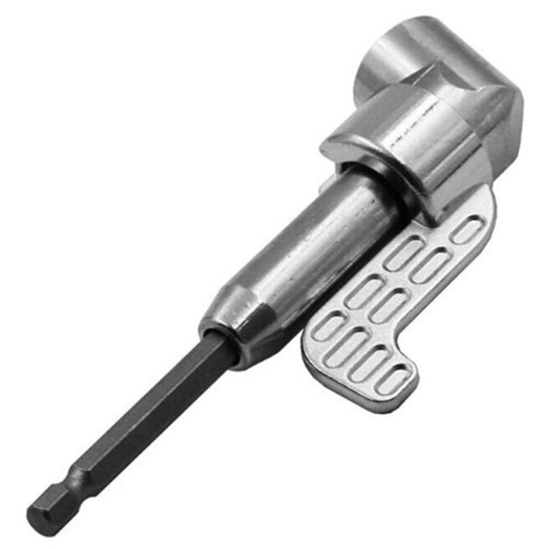 105 Degree Drill Extension Shank Socket Corner Tool Silver Short Type