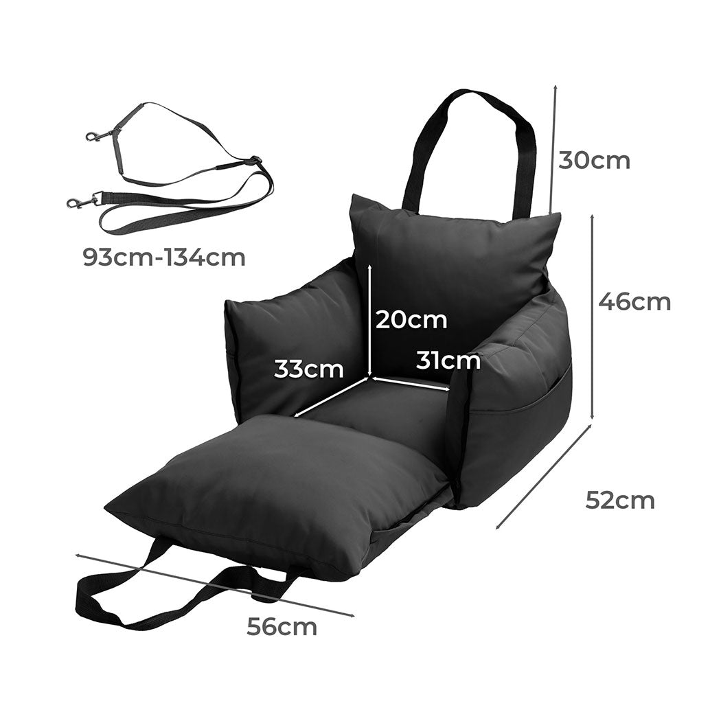 Pawz Dog Car Seat Booster Belt Black