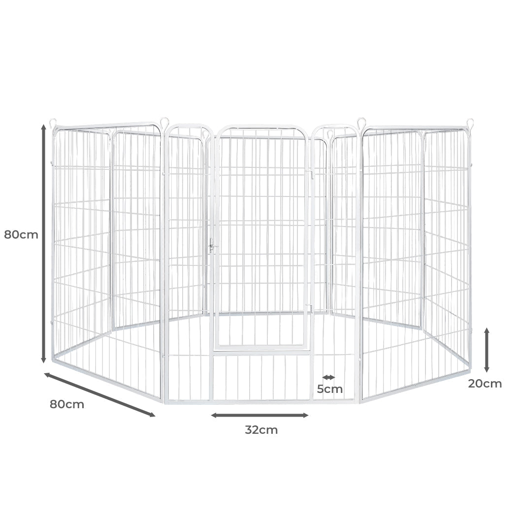 Pawz 8 Panel 32'' Pet Dog Playpen Puppy White 2.5Kg Mackerel & Lamb