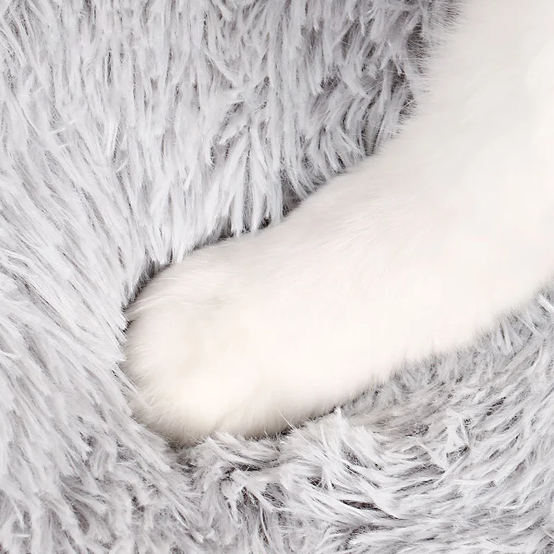 Soft Plush Round Cat Bed Mat For Small Dogs Cats Cozy Fleece Pet Sleeping Kitten Puppy Nest Warm Cushion Accessories