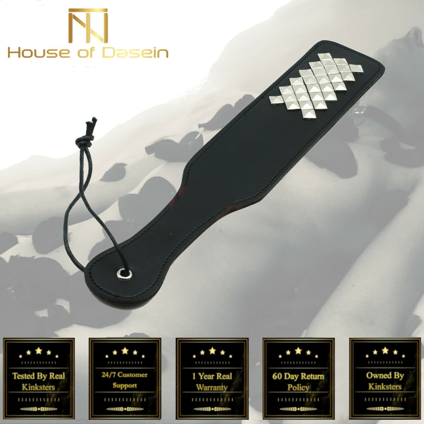 Faux Leather Paddle With Studs Bdsm Impact Play Toys Couples Spanking Fetish