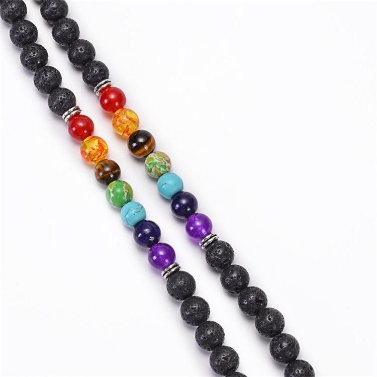 Veile Studios Volcanic Stone Chakra Bead Bracelet Necklace
