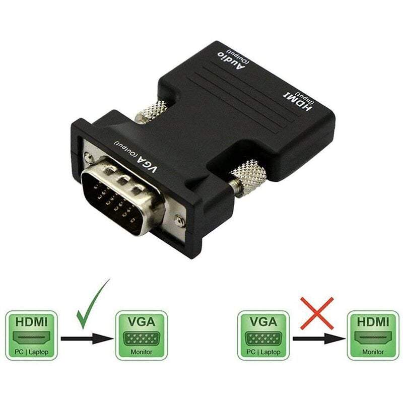 Audio Sound Hdmi Female To Vga Male Converter With Adapter Support 1080P Signal Output Convertor