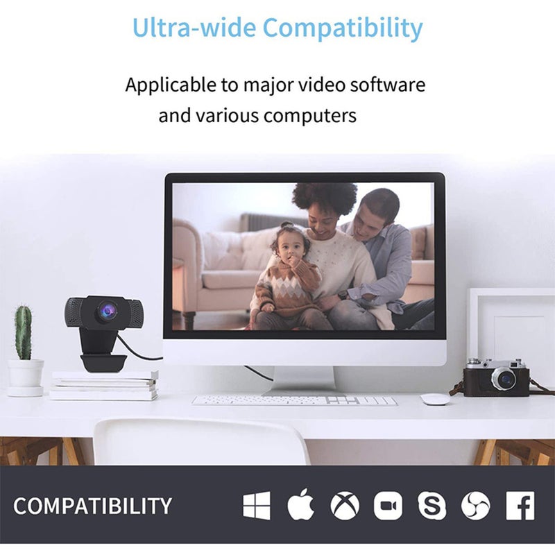 1080P Webcam With Microphone Wansview Usb 2.0 Desktop Laptop Computer Camera Auto Light Correction