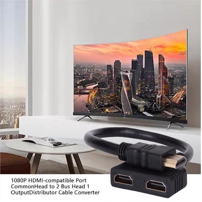 Dual Port Y Splitter V1.4 Male To Double Female Adapter Cable Converter Hdmi Compatible