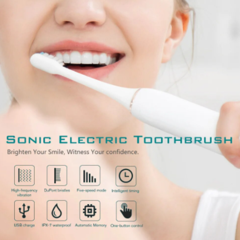 Smart Electric Sonic Toothbrush Rechargeable Usb Electronic Teeth Brush Ipx7 Waterproof Whitening Clean 4 Replacement He