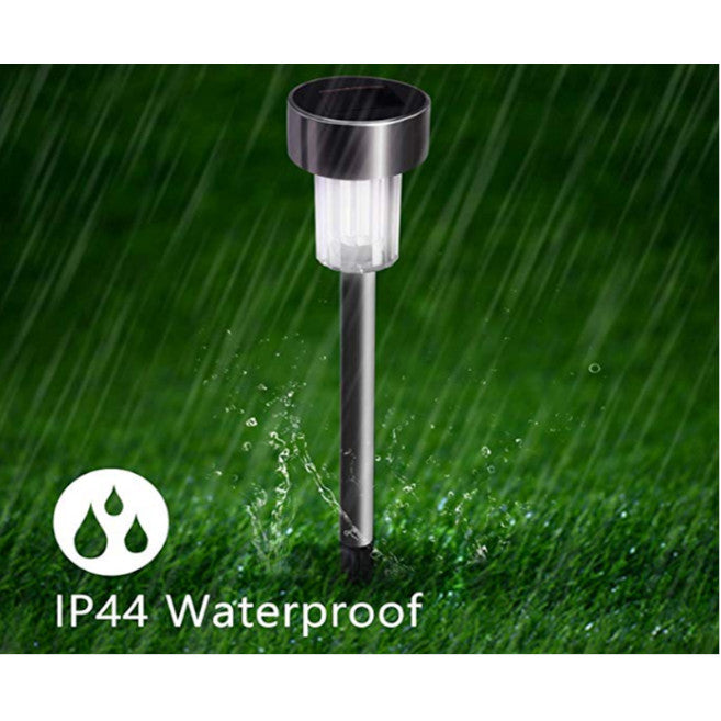 10Pack Solar Garden Lights Stainless Steel Waterproof Led Powered Pathway Outdoor Landscape Lighting For Lawn Patio Yard