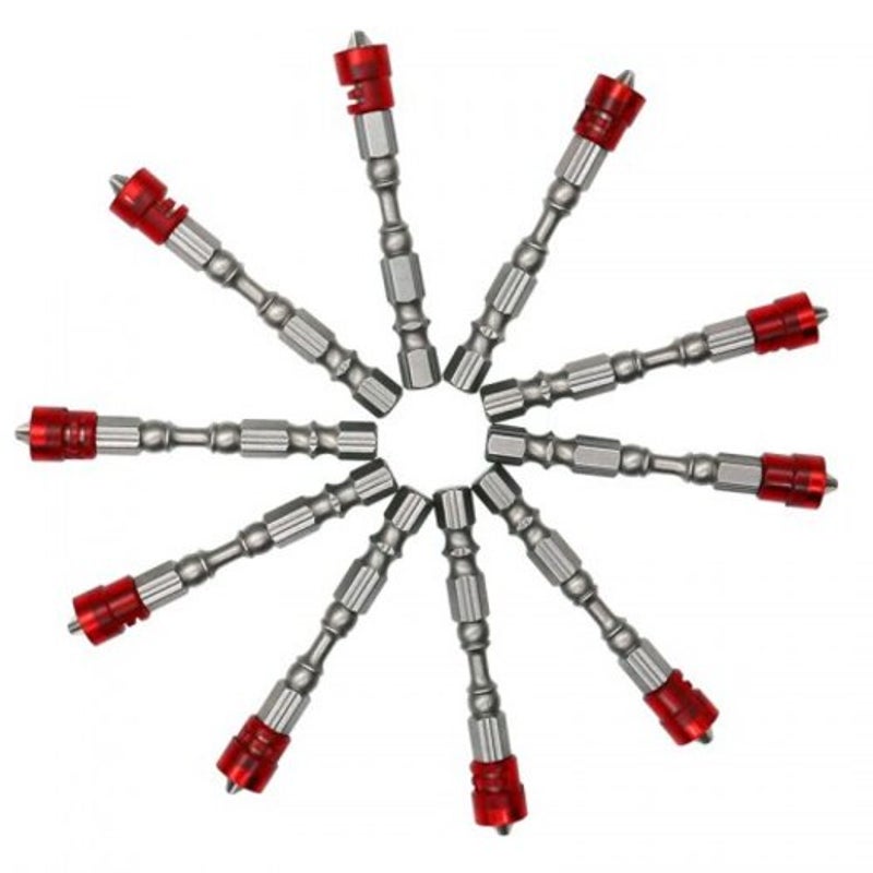 10Pc Drywall Screwdriver Bit Set 65Mm Bits / 4 Hex Depth Stop Silver