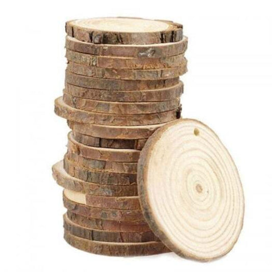 10Pcs 6 7Cm Natural Round Wood Slices Diy Crafts Wedding Party Decoration