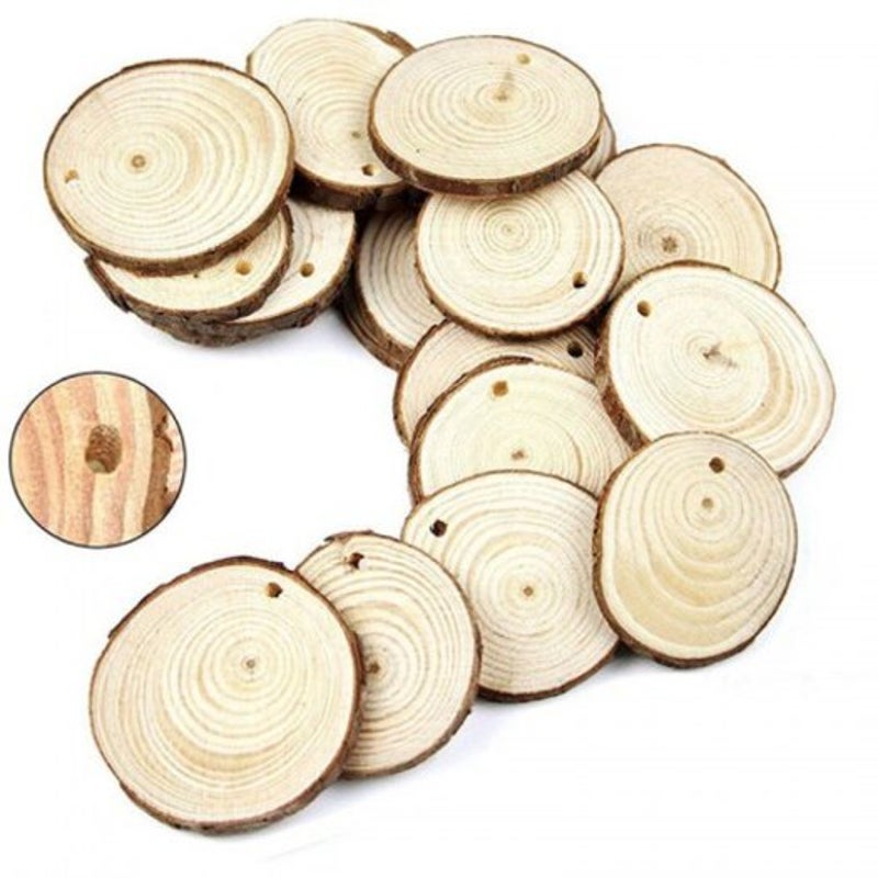 10Pcs 6 7Cm Natural Round Wood Slices Diy Crafts Wedding Party Decoration