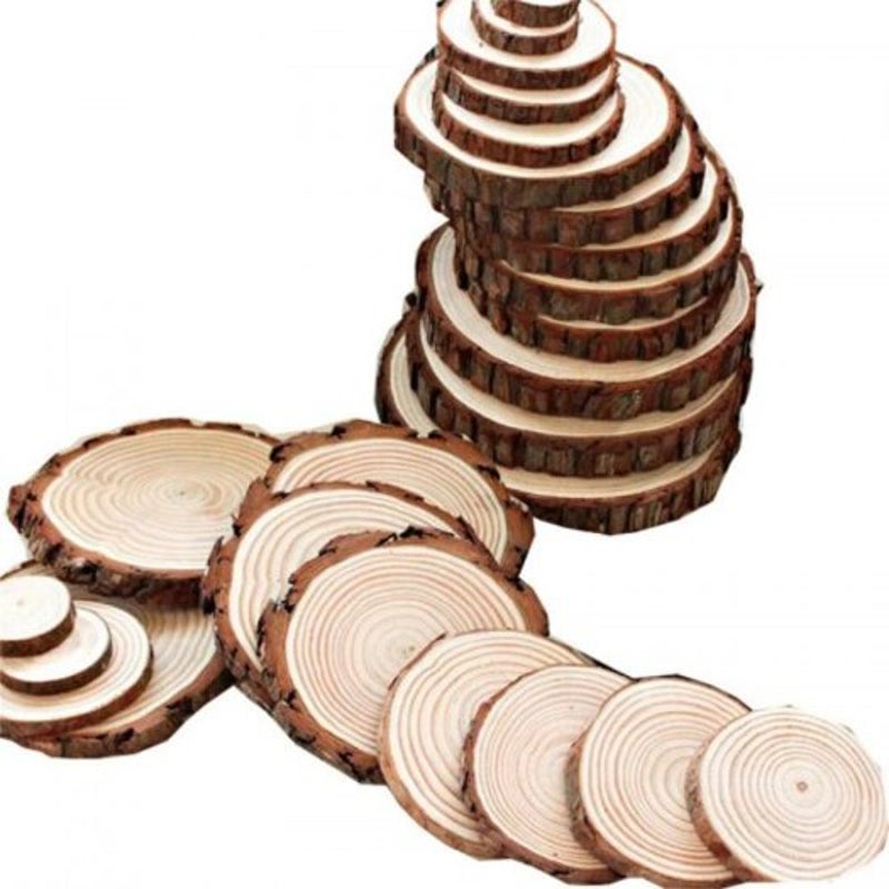 10Pcs 6 7Cm Natural Round Wood Slices Diy Crafts Wedding Party Decoration