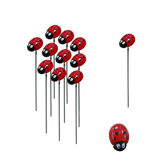 10Pcs Ladybug Insect Stakes Flower Pots Garden Yard Plant Decorations Ornaments