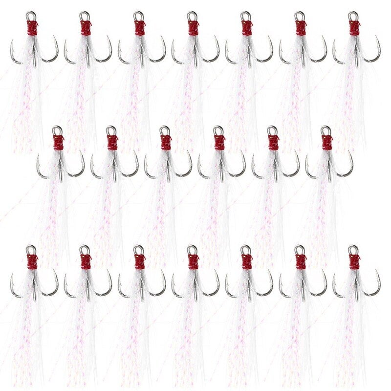 10Pcs Feather Hooks Fishing With Luminous