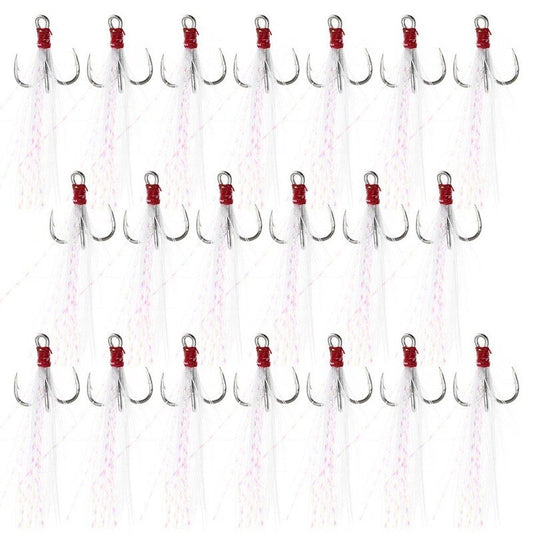 10Pcs Feather Hooks Fishing With Luminous