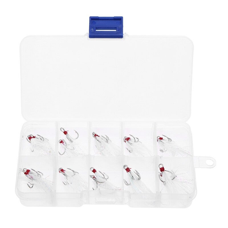 10Pcs Feather Hooks Fishing With Luminous