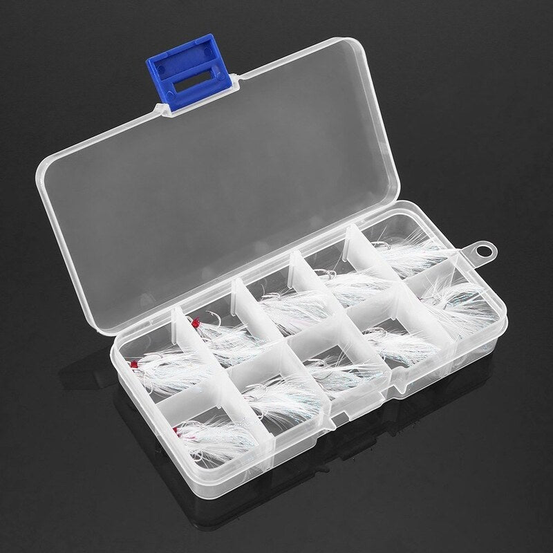 10Pcs Feather Hooks Fishing With Luminous