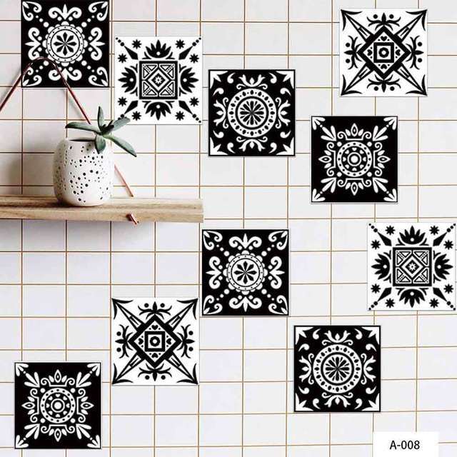 Tile Stickers Moroccan Style Wall 10Pcs / Set Self Adhesive Dcor 15X15cm