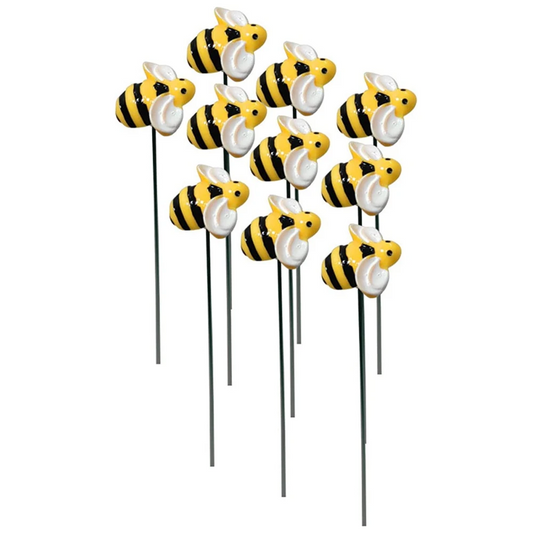 10Pcs Bee Garden Stakes Outdoor Iron Insect Beds Pot Ornament Yard Art
