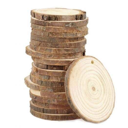 Art Craft 10 / Pcs Diy Wood Circles Natural Round Slices Supplies