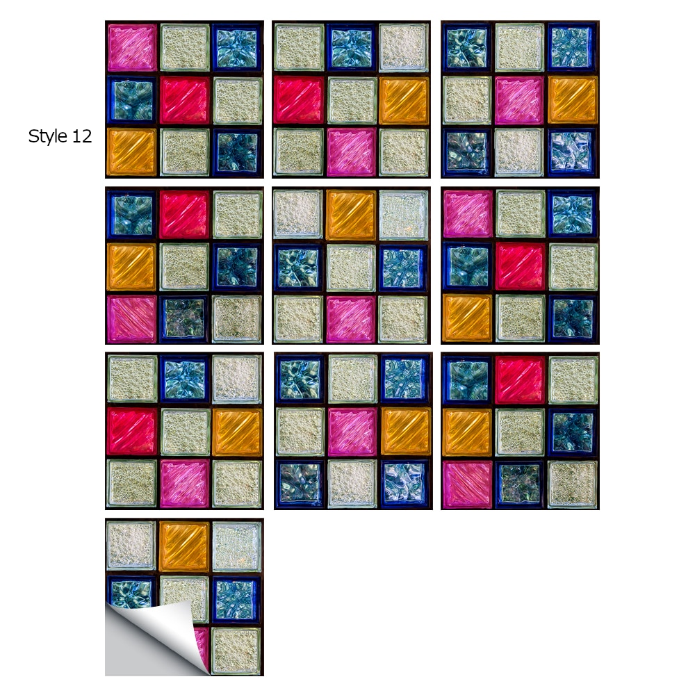 10Pcs/Set Mandala Crystal Hard Film Tiles Wall Stickers Kitchen Bathroom Wardrobe Decoration Art Mural Waterproof Pvc De