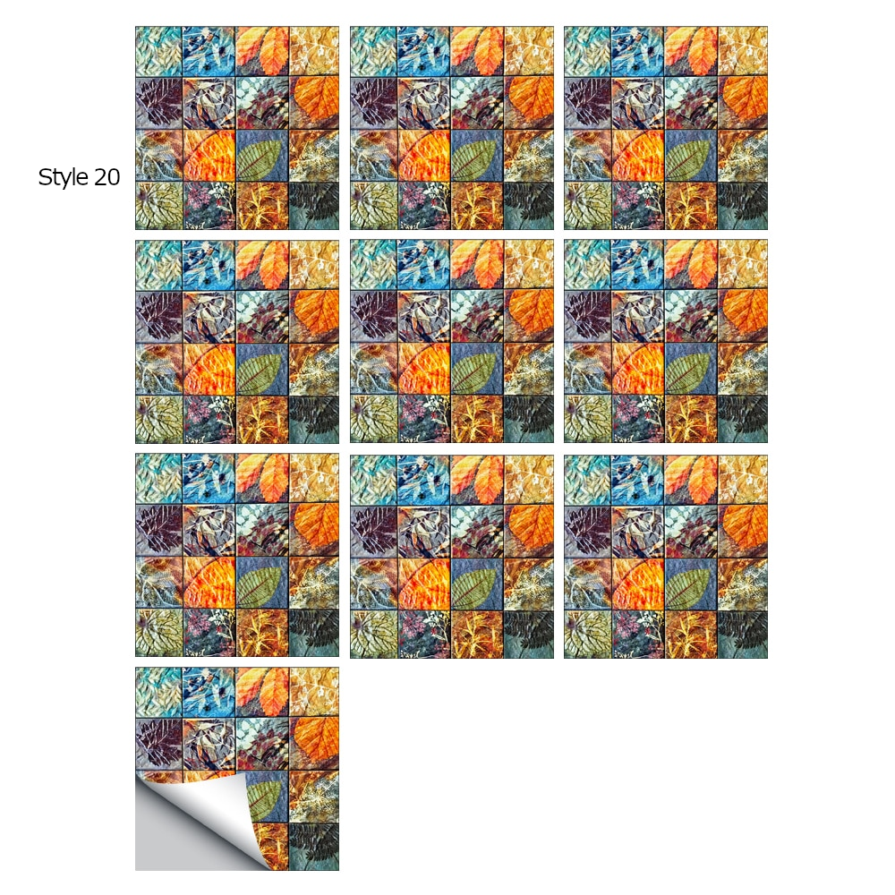 10Pcs/Set Mandala Crystal Hard Film Tiles Wall Stickers Kitchen Bathroom Wardrobe Decoration Art Mural Waterproof Pvc De
