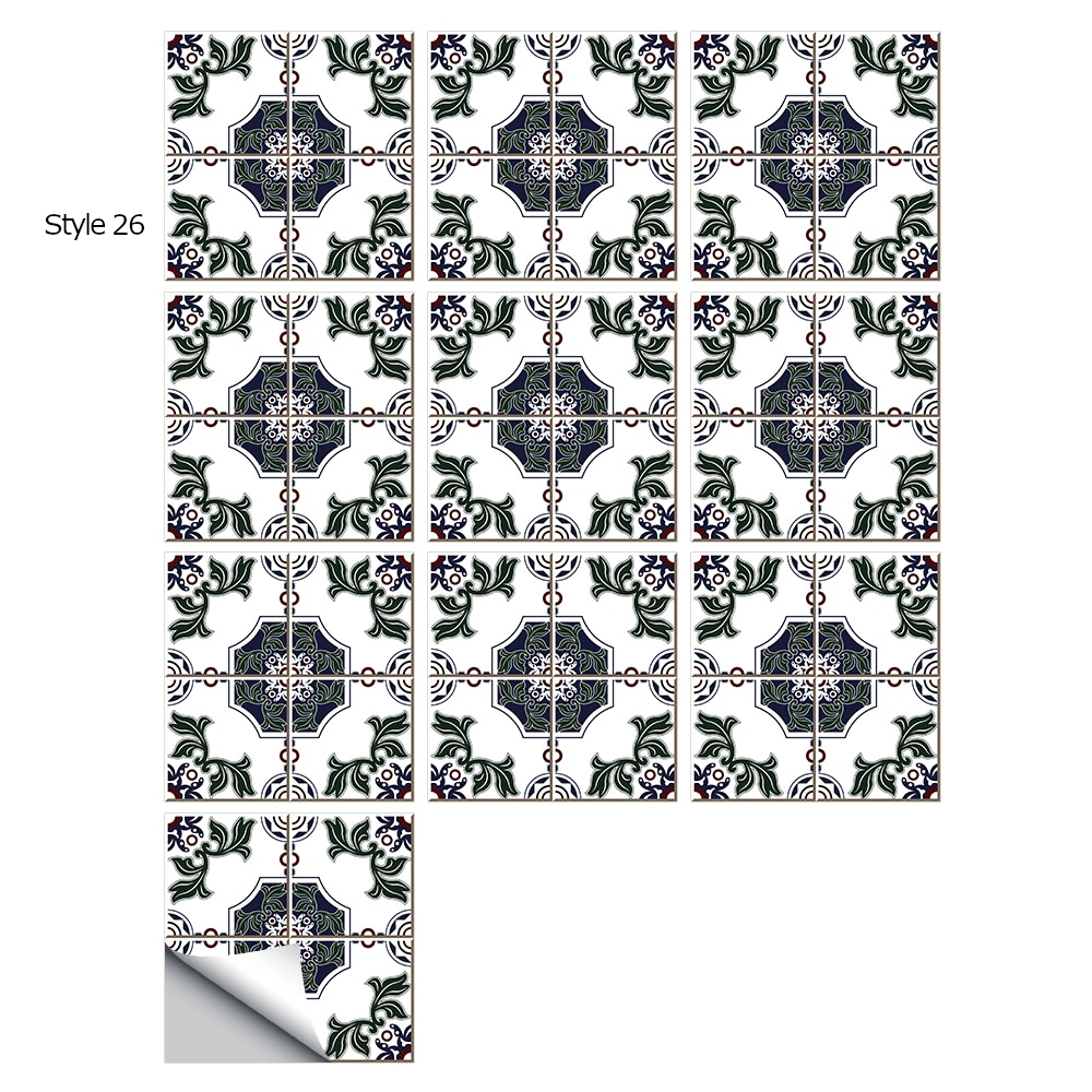 10Pcs/Set Mandala Crystal Hard Film Tiles Wall Stickers Kitchen Bathroom Wardrobe Decoration Art Mural Waterproof Pvc De