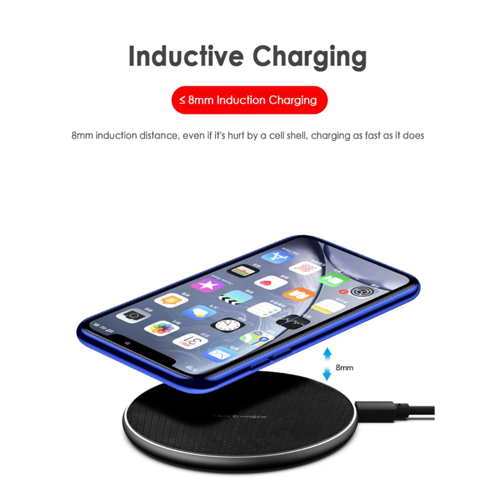 10W Qi Wireless Charger Aluminium Alloy Fast Charging Pad