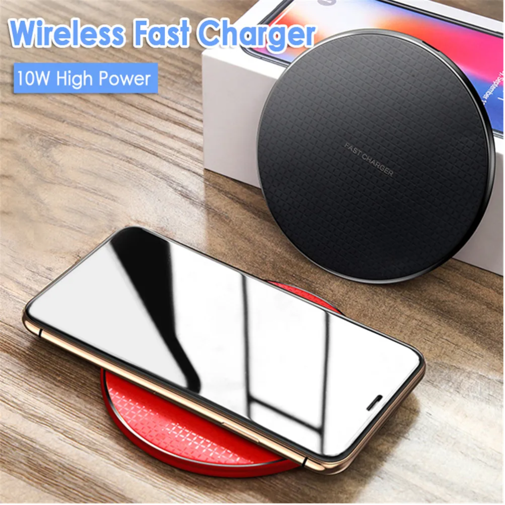 10W Qi Wireless Charger Aluminium Alloy Fast Charging Pad