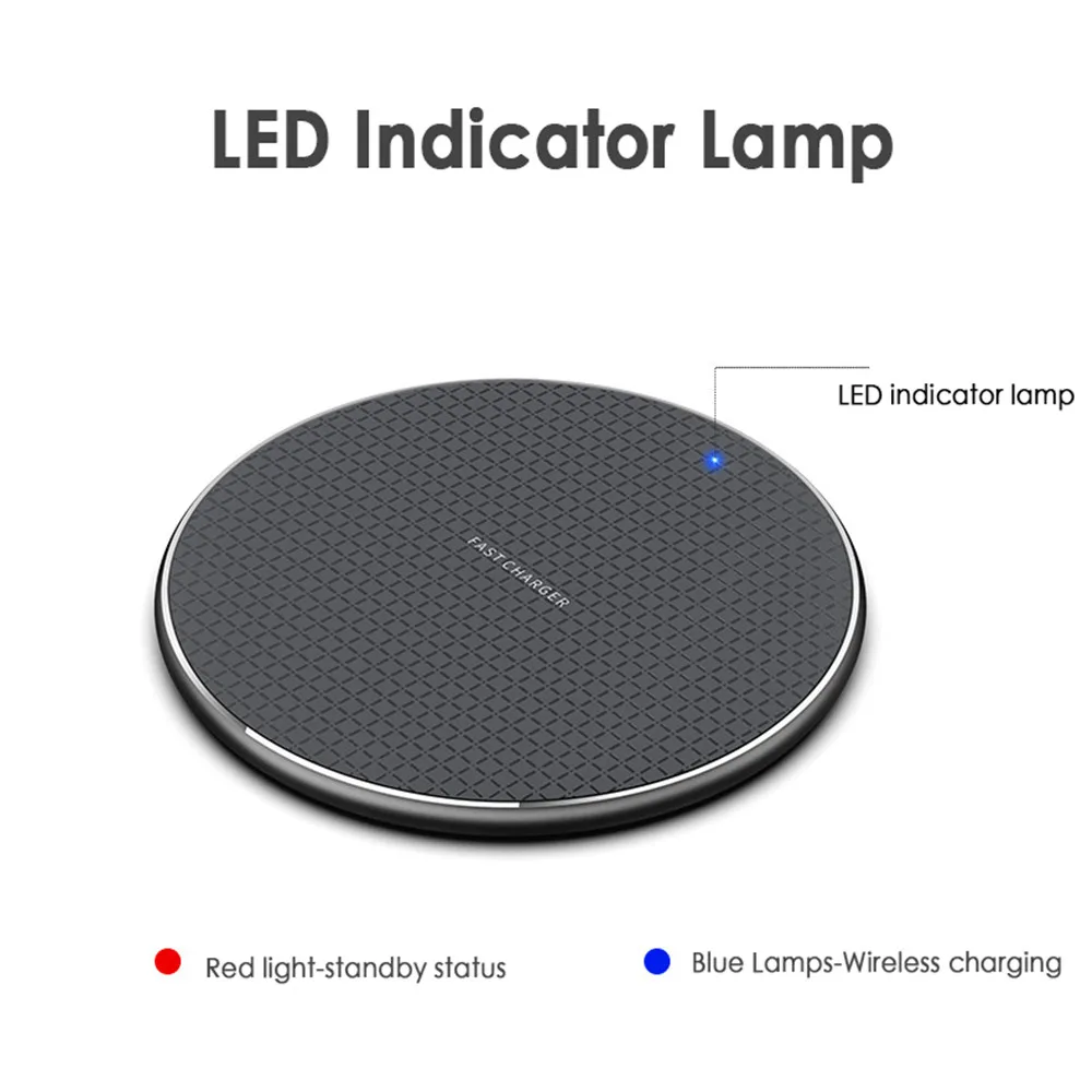10W Qi Wireless Charger Aluminium Alloy Fast Charging Pad