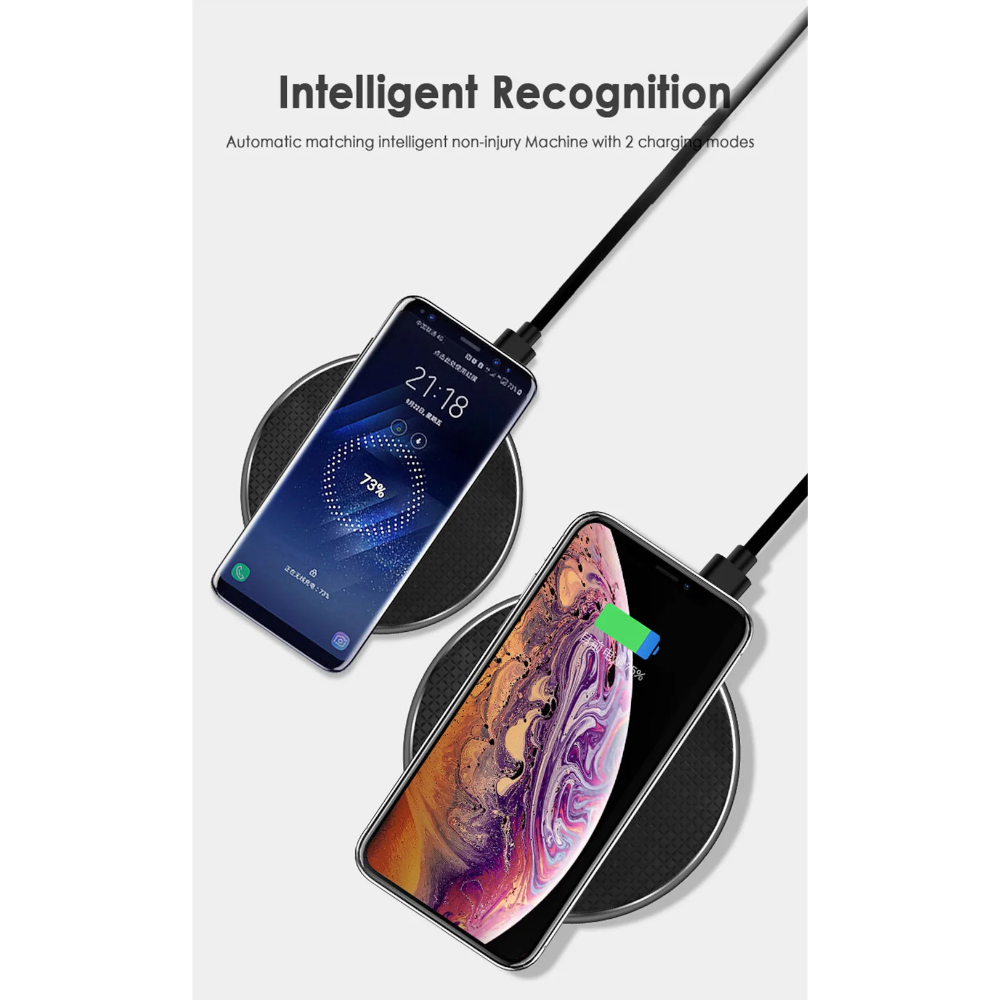 10W Qi Wireless Charger Aluminium Alloy Fast Charging Pad