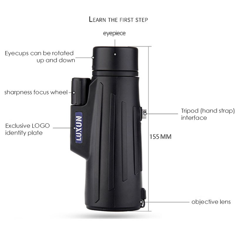 10X42 Mini Monocular Telescope Spyglass Night Vision For Travel Hunting Camping