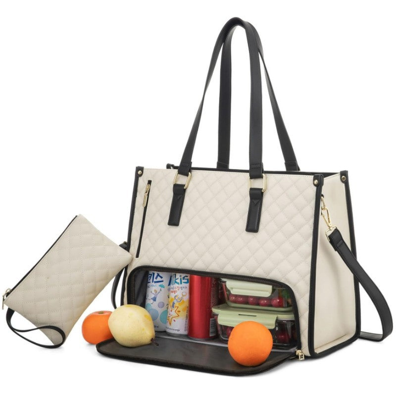 2 In 1 Travel Tote: Laptop & Insulated Lunch Bag. Ideal For Business Work Nursing Office College Casual Use