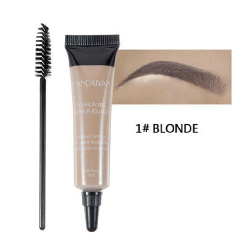 Eyebrow Makeup Henna Gel Black Brown Waterproof Durable Liquid Tint Brush Set